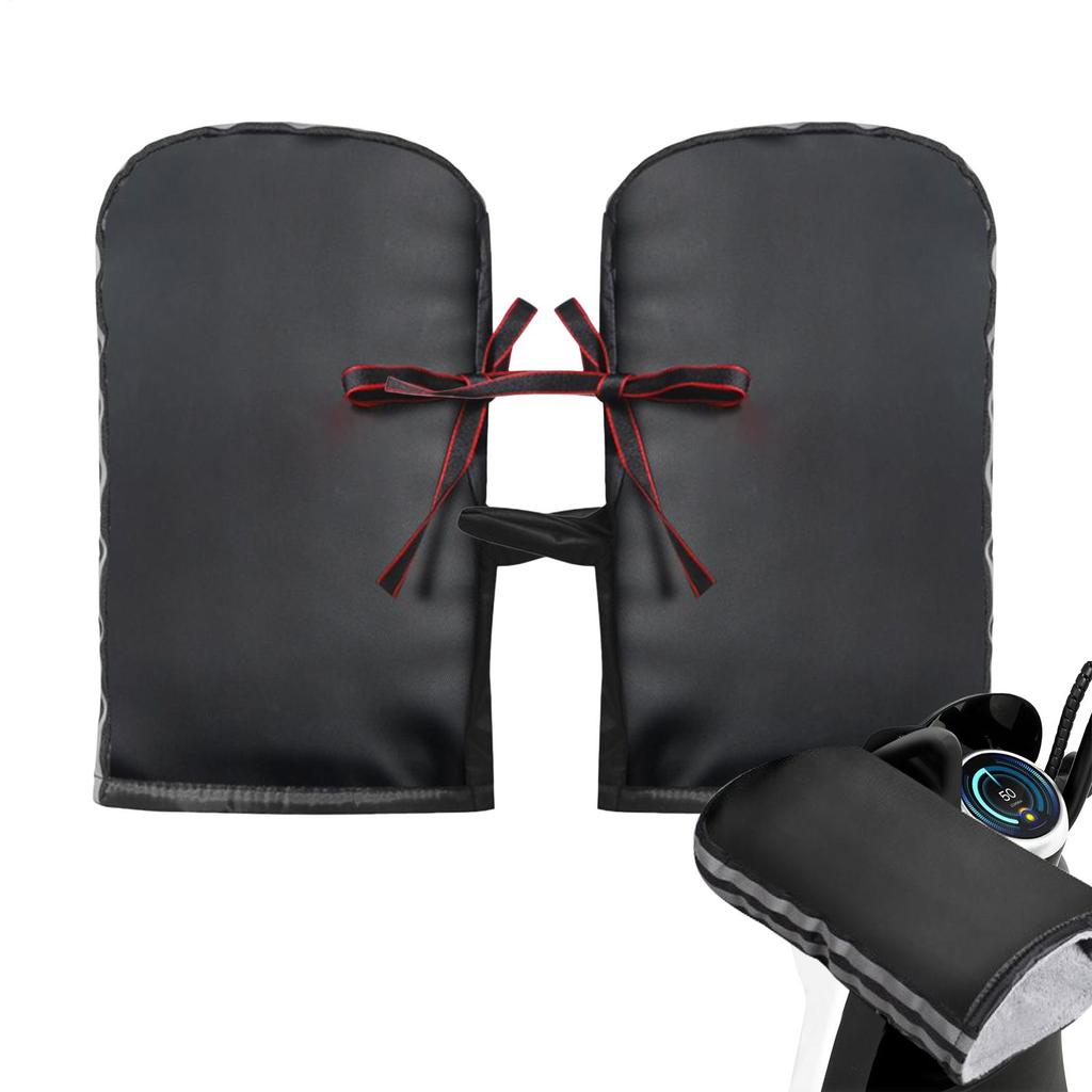Winter Motorcycle Handlebars Windproof Waterproof Cycling Handlebar Mittens With Reflective Strips Bike Handlebar Cover