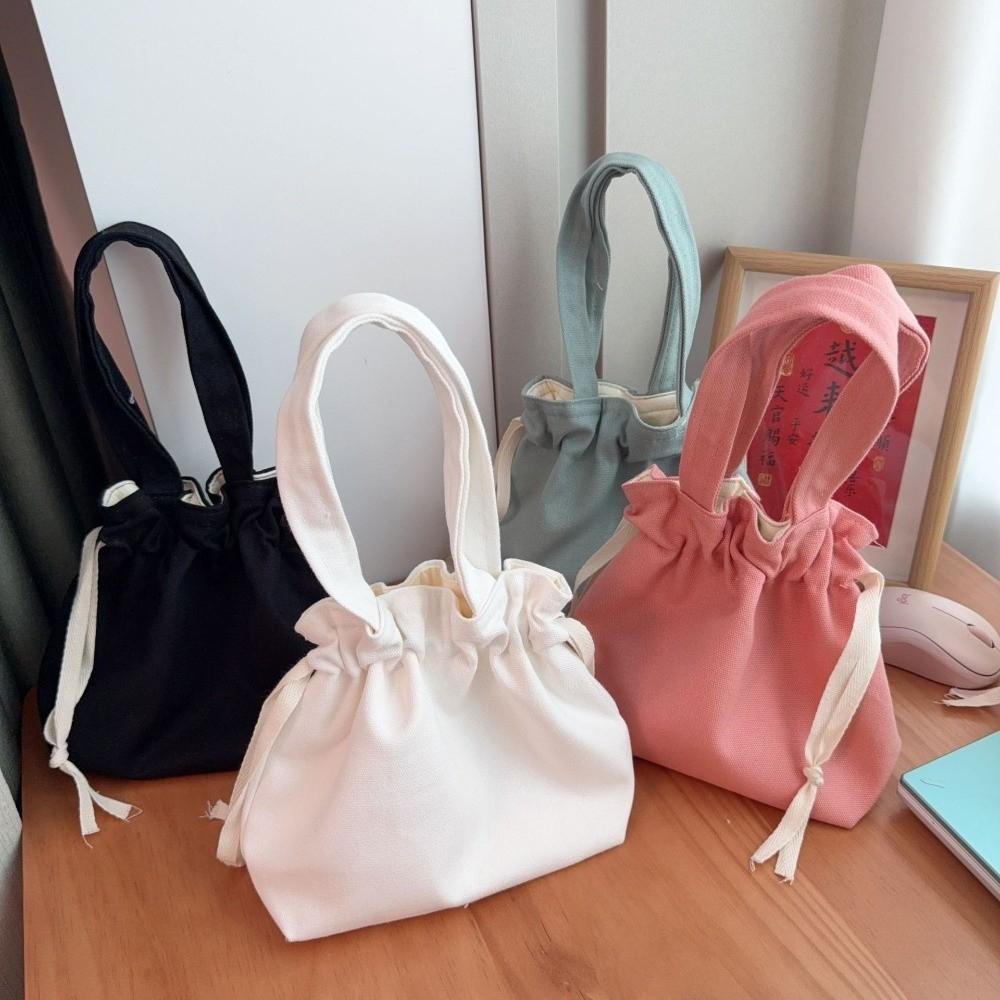 Solid Color Drawstring Storage Bag Large Capacity Portable Toiletry Bag Fashion Cosmetic Bag  Women