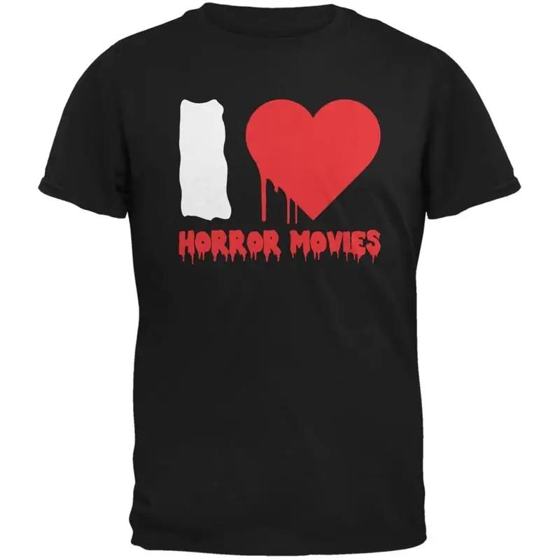 Halloween I Heart Horror Movies Black Adult T Shirt
