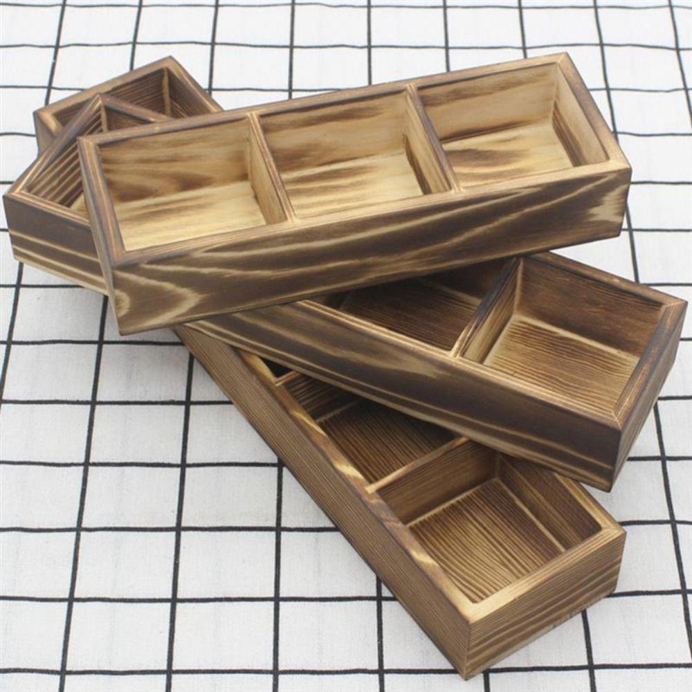 Wooden Coffee Holder Condiment Packet Dispenser Decorative Flower Pot Pantry