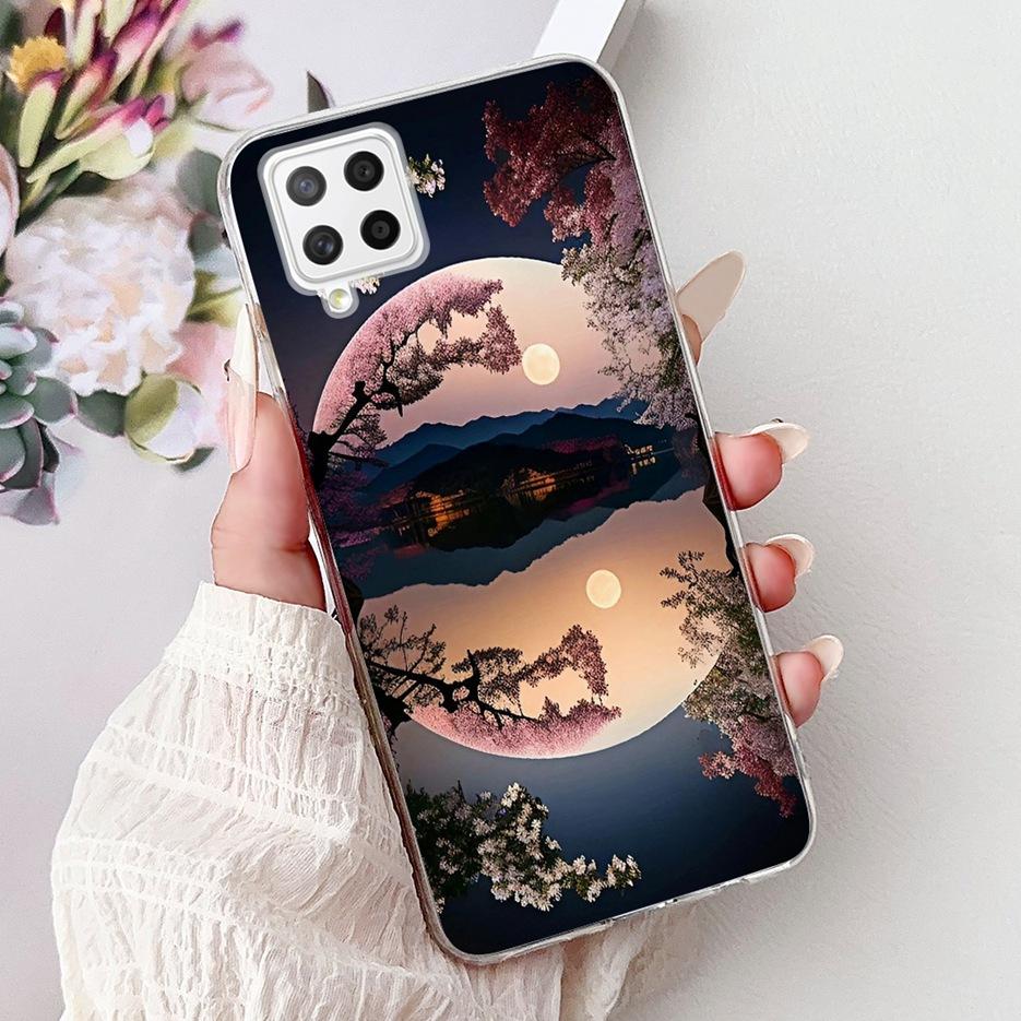 For Samsung Galaxy A22 4G Case Coloful Flowers Painted Cover Soft Slim Phone Case For Samsung A22 A 22 Galaxy A42 5G Fundas Bags