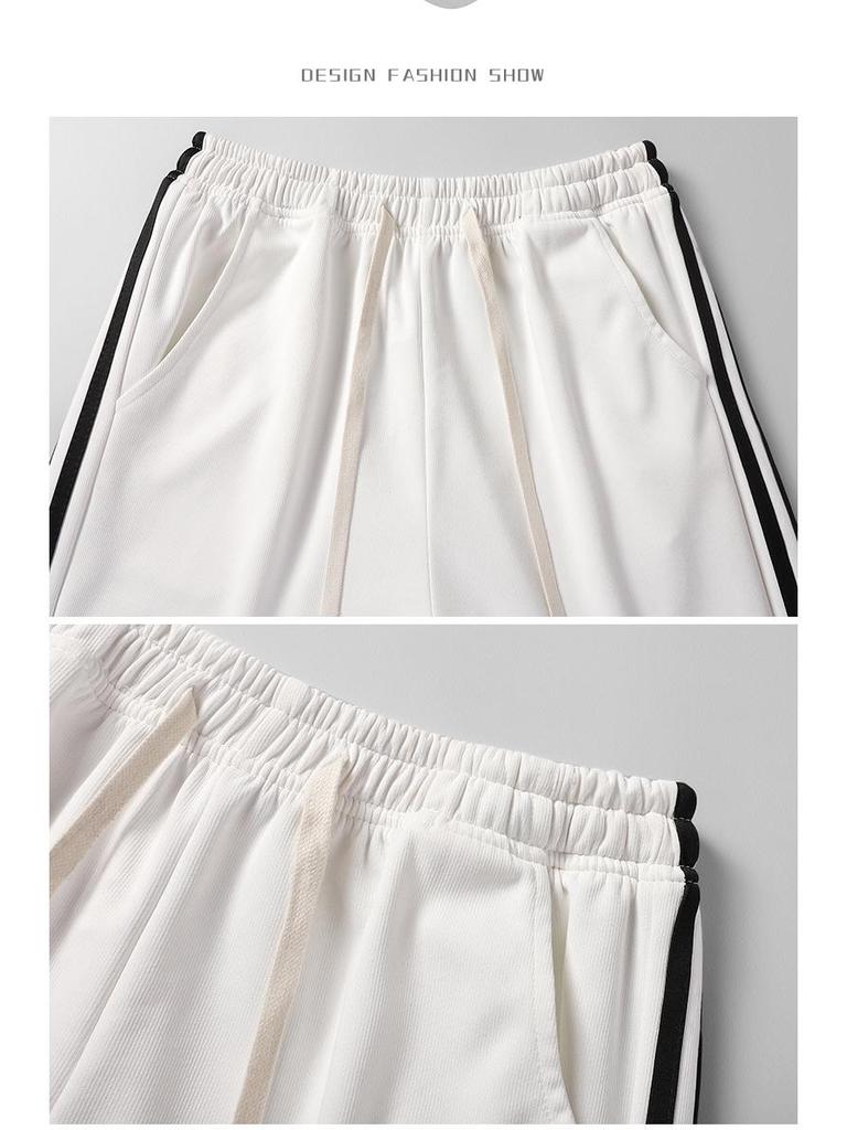 Korean Style Ribbon-Cuffed Harem Sweatpants for Teens - Spring & Autumn Casual Sportswear