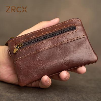 Echtes Leder Geldbörse für Männer Frauen Mini Zipper Brieftasche Kleine Geld Tasche Tasche Weibliche Geld Brieftaschen Männer Karte Halter