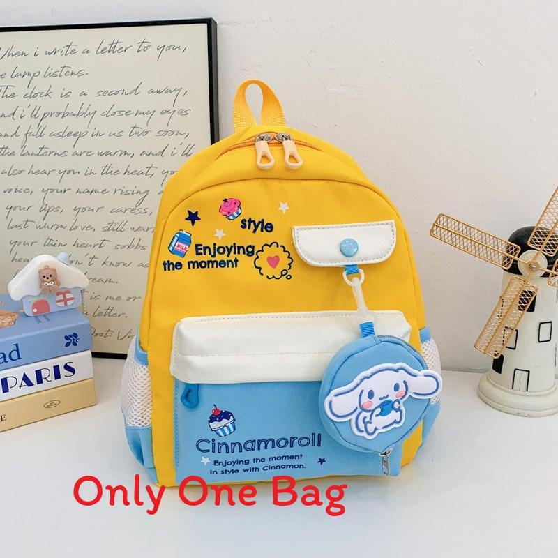 Cinnamon Letters Print Childrens School Bag With Cartoon Anime Prints For Daily Use