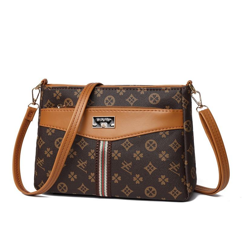 This Winter, the Popular Bucket Bag Women's New Oblique Span Shoulder Bag Printed Retro Women's Bag