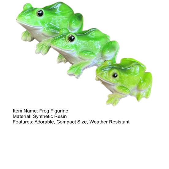 3 Stück Miniatur Froschfiguren Pflanzendekorationen Realistisch Aussehend Wetterfest Entzückende Froschstatuen