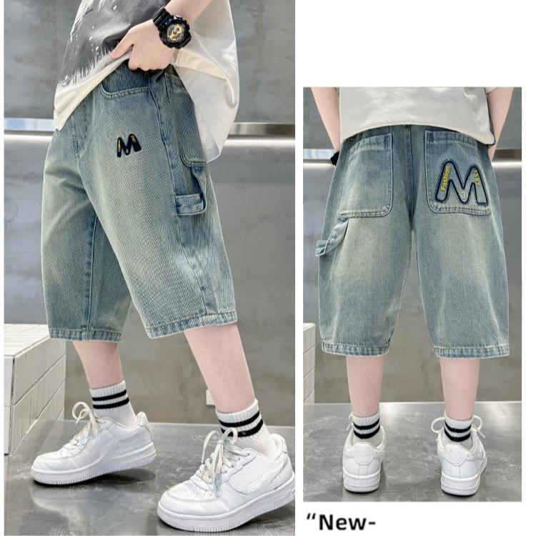 Boys' Casual Sports Cropped Jeans Summer Thin Cut Cool and Trendy