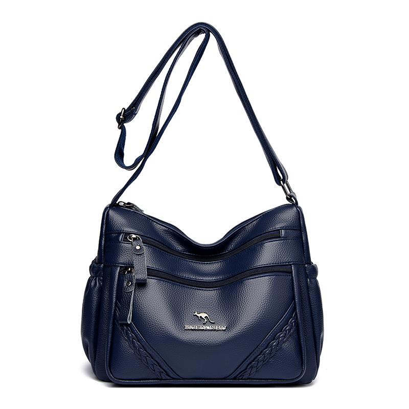 Middle-Aged Bag Women's Soft Leather Shoulder Bag Large Capacity Mother Bag Crossbody Handbag