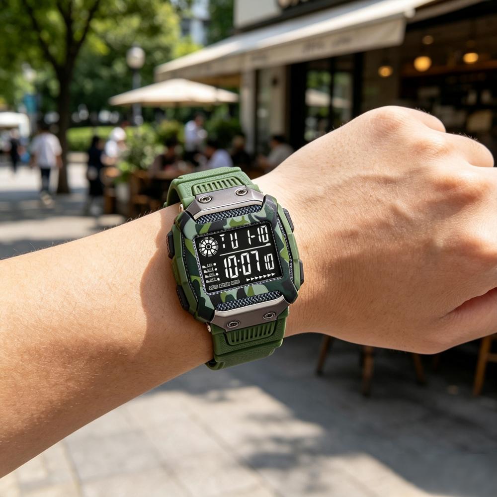 Military Sports Watch for men Waterproof Alarm-clock Luminous Stopwatch Running LED Digital Watch for man kids Boy Student Teen