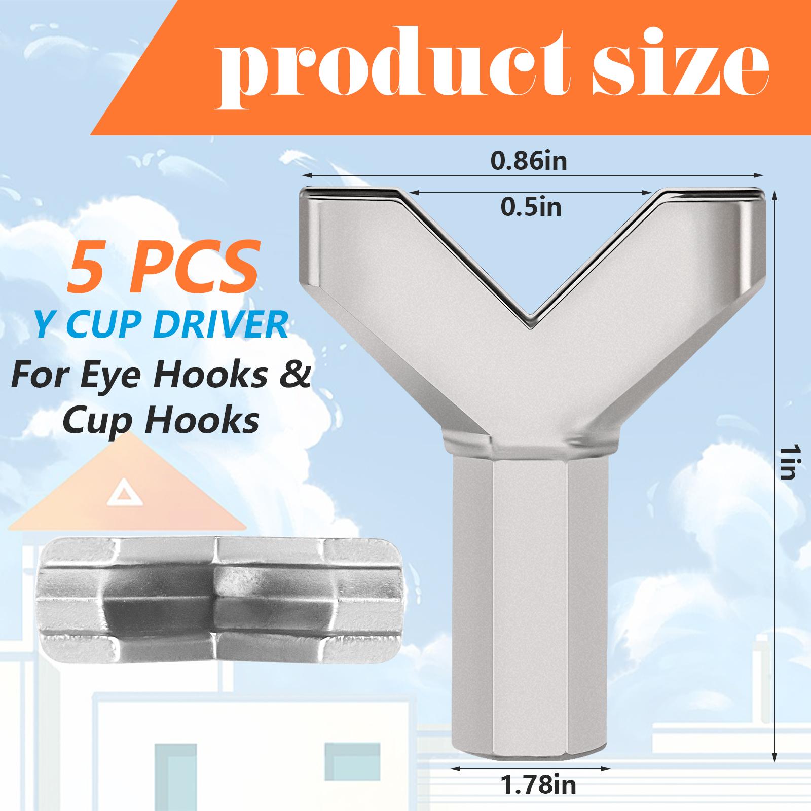 

5 Pcs Hooks Driver Y Shape Cup Hook Installer And Remover Power Wing Nut Driver Set 1/4 In Wrench Screw Drill Bit Holder Cup Hoo армія зелений колір