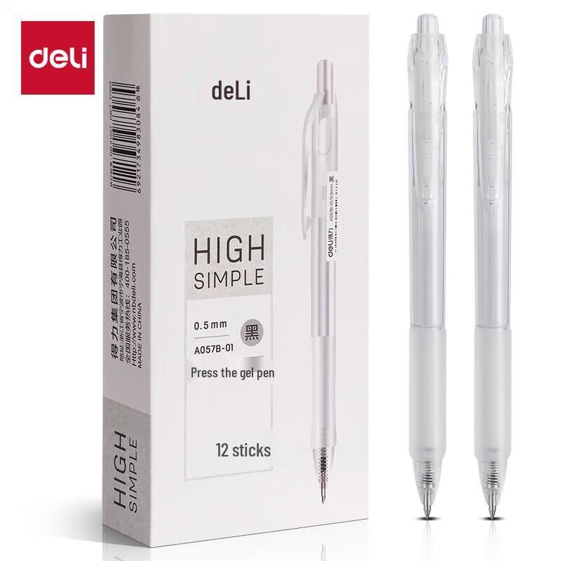 Deli Ins Style 0.5mm Black Retractable Gel Pen
