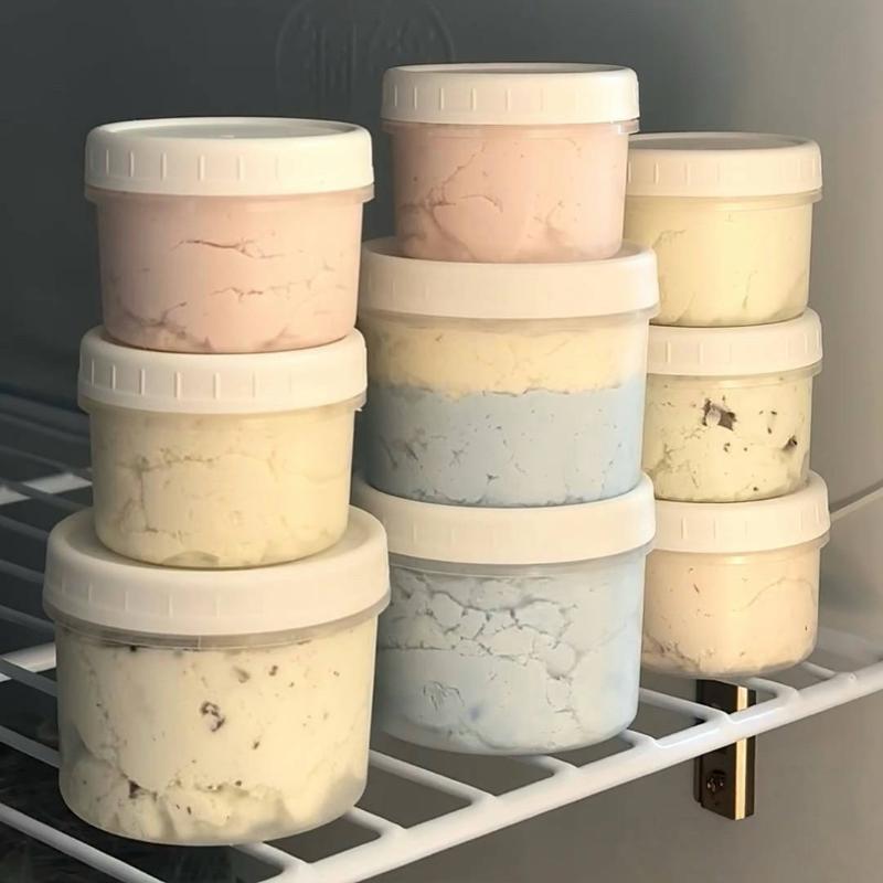 10 Pcs Disposable Dessert Cups With Lids Transparent Ice Cream Bowls Pudding Cups Cake Storage Box Yogurt Bowls Snacks Container