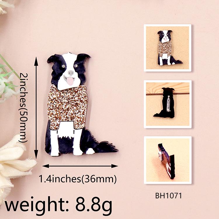 1ks Nový přírůstek Brož pes Corgi (Spínací špendlík) roztomilé Akrylové šperky řezané laserem Ručně vyráběné