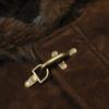 American Style Men's Coats Hooded Faux Fur Single Breasted Loose Solid Color Winter Jackets