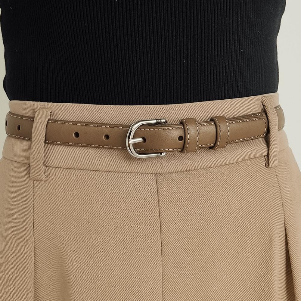 Strap Leather Fashion Belt Zinc Zinc Alloy Buckle Korean Style Waistband  Dress Decoration