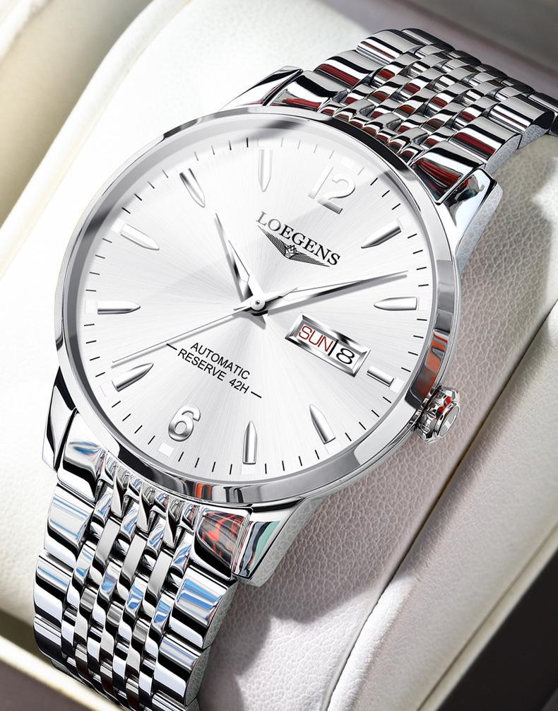 Swiss Dual Calendar Automatic Luminous Waterproof Steel Strap Men's Watch