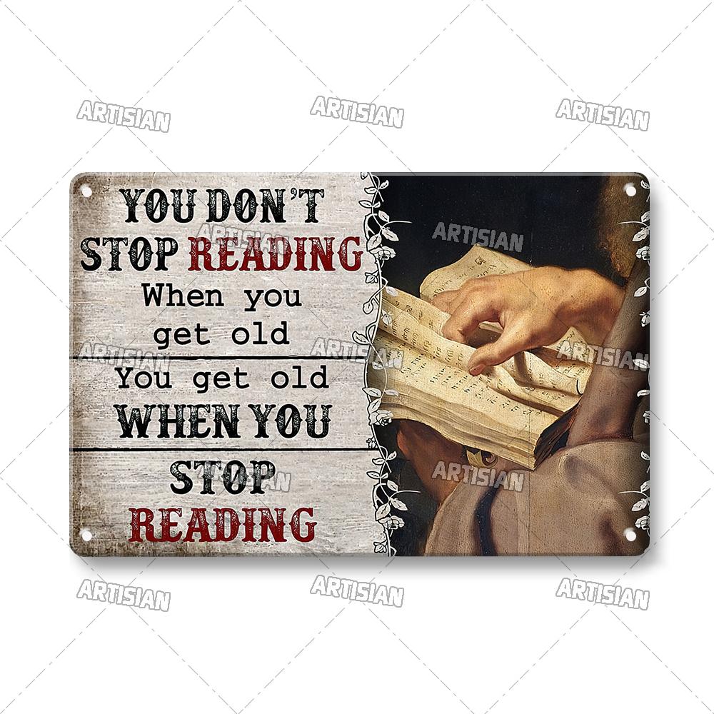 

Художественное чтение Винтажный металлический знак Прочитанная книга Жестяная табличка Девушка любит книги Классический декоративный постер Настенный декор Гараж Бар Паб 7.8x11.8inch