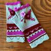 Knitted Fingerless Gloves Half Finger Glove Soft and Warm Winter Wrist Warmers for Girls Women
