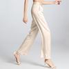 2025 Women's Mulberry Silk Wide-Leg Pants: Loose, White, Straight, Large Size, Casual Spring/Summer Wear