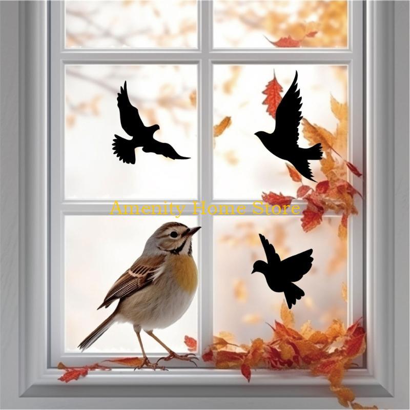 F26C 16pcs Large Anti-Collision Window Clings Hummingbird Window Stickers Glass Door Decals Preventing Bird Bathroom Decor