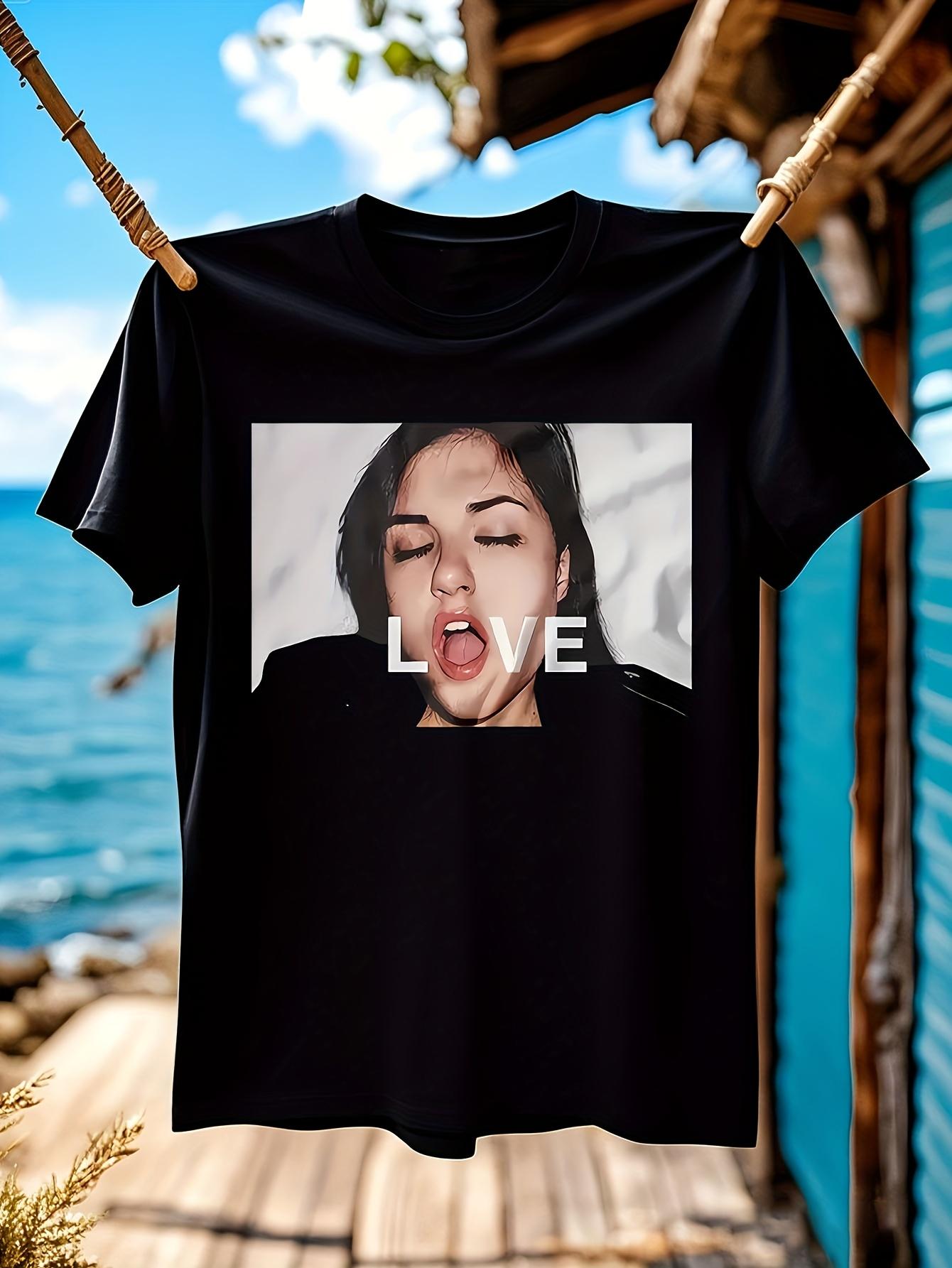 Oversized Graphic Tshirt Graphic Tshirt with Bold LOVE Pr... XXL