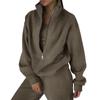 Women 2 Piece Outfits Sweatsuit Set Half Zip Long Sleeve Oversized Sweatshirt And Pencil Pants Wide Leg Sweatpant Set Tracksuit