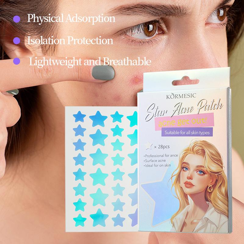 Pimple Patches for Face, Hydrocolloid Acne Patches, Cute Star Zit Covers, Colorful Spot Stickers with Tea Tree, Salicylic Acid & Cica Oil| 28 Pcs