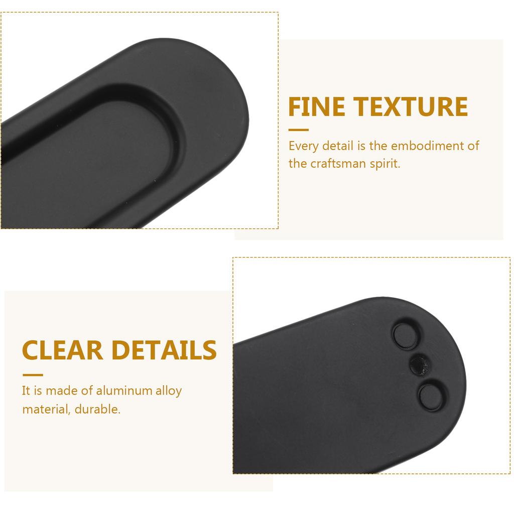 2 Stück Ovale Schiebetürgriffe Aluminiumlegierung Schiebetürgriff Ovale Griffe Schrank Scheunentürgriffe Glas Schwarze Knöpfe Türknauf