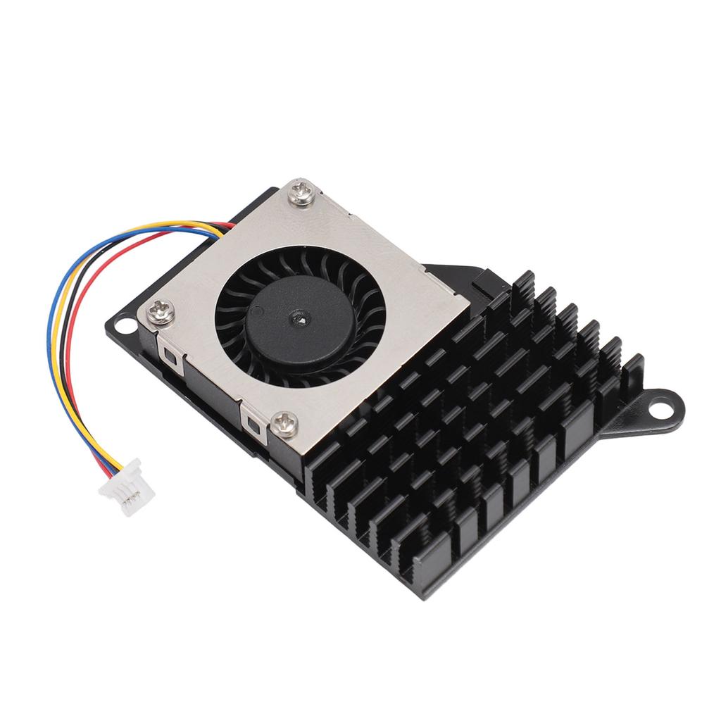 For RasPi 5 Active Cooler 4 Pin Connector Steady Running Aluminum Alloy Active Cooling Fan Black