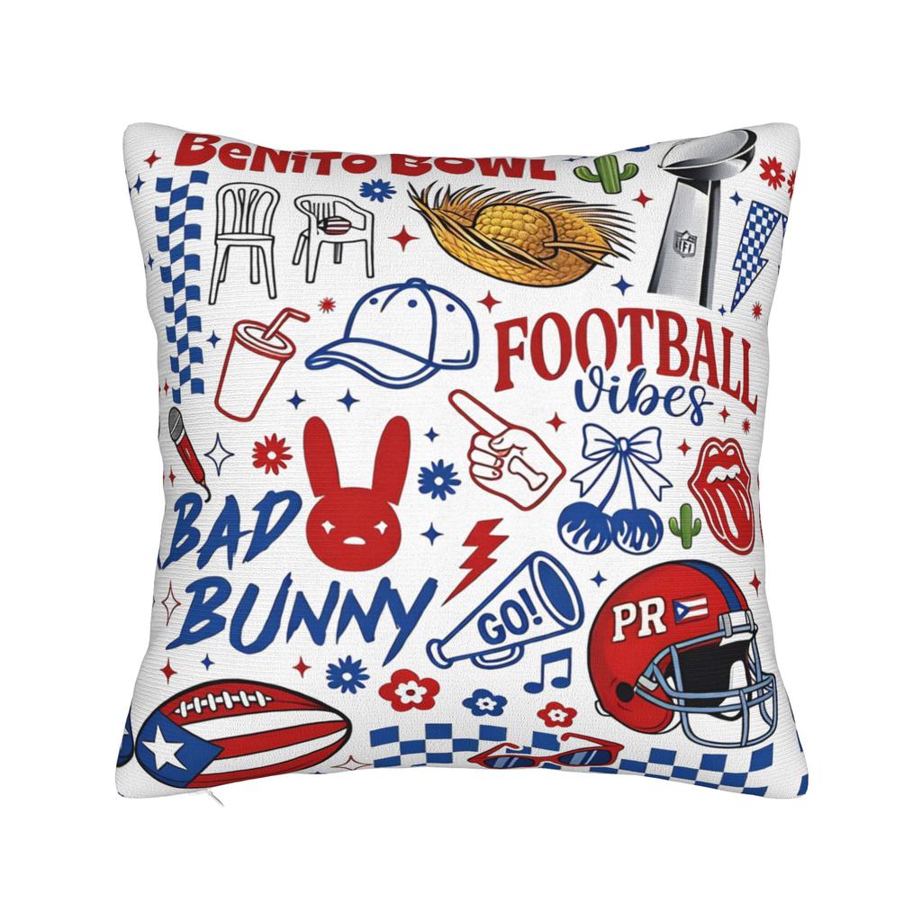Bad Bunny DTMF Pillowcase Polyester Cushion Cover Decoration Pillow Case Cover Home Drop Shipping 18'