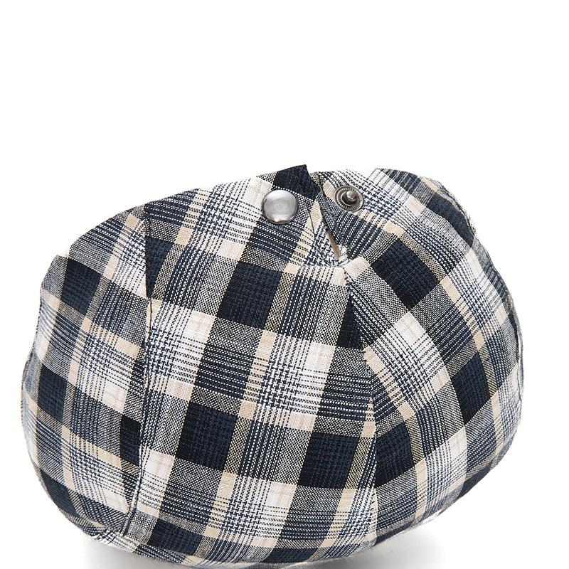 Plaid Beret Spring Summer Thin Men's Forward Hat Women's Newspaper Hat British Cap