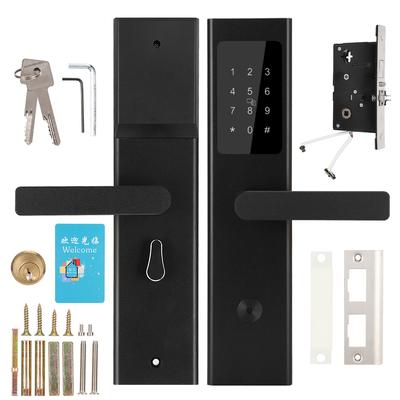 Cerradura de Puerta de Madera Ultradelgada con Tarjeta APP Bluetooth y Contraseña para Hogar, Hotel, Apartamento - Negro