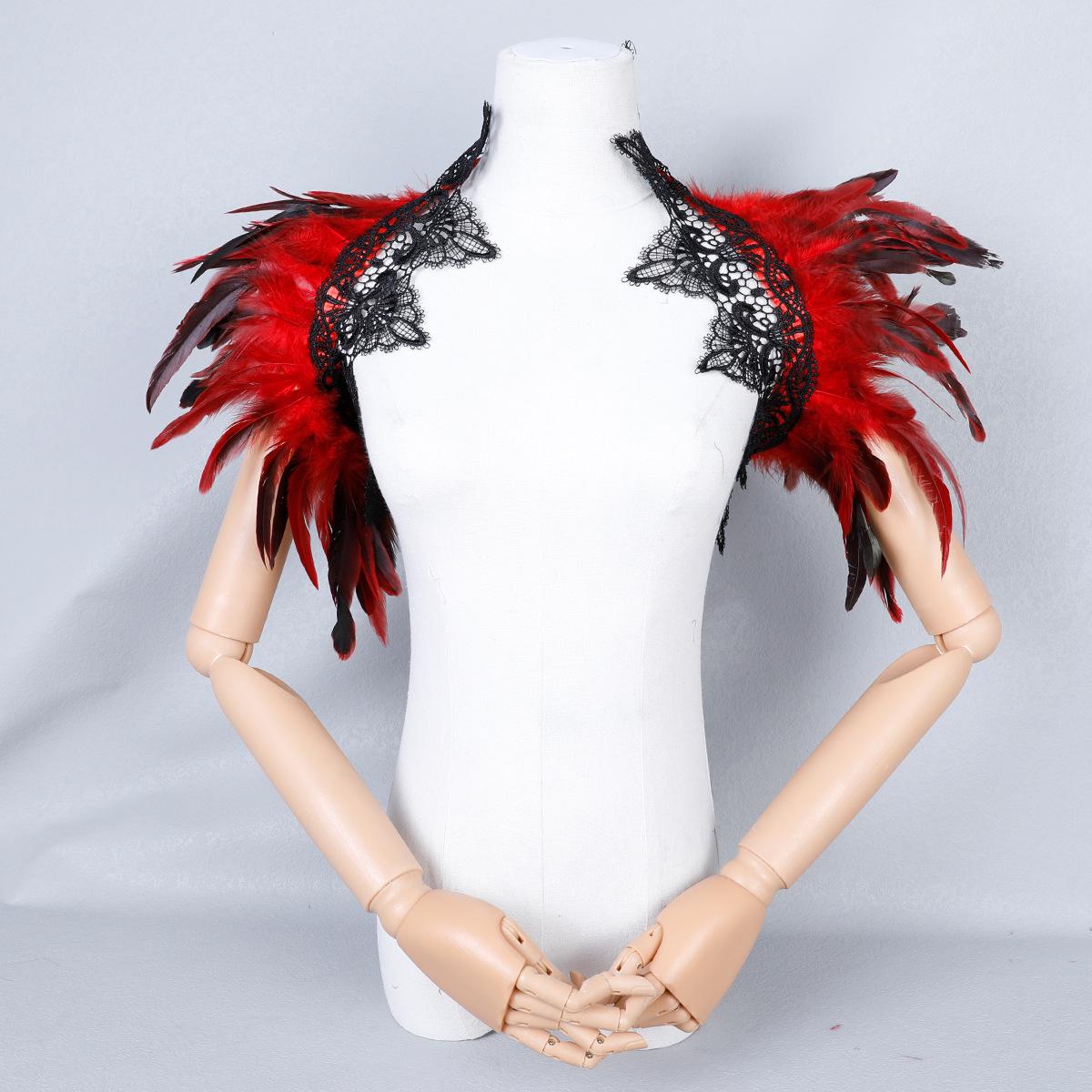 

Gothic Halloween Feather Cape & Choker Costume Accessory Set 80cm