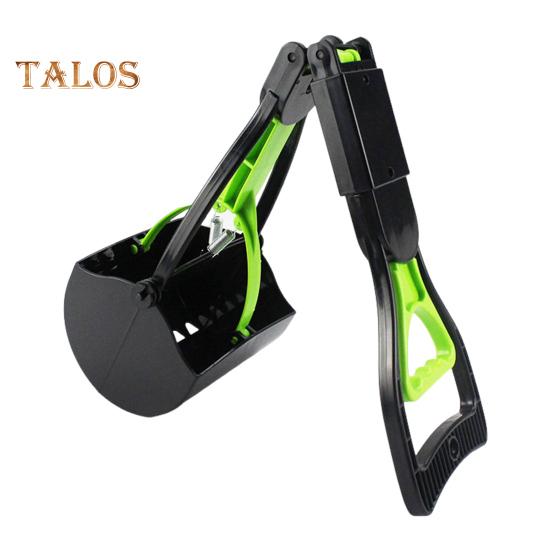 

24-дюймовый складной совок для сбора отходов домашних животных для собак и кошек, высокопрочный захват для собачьих какашек с длинной ручкой для дворовой травы и гравия зелёный