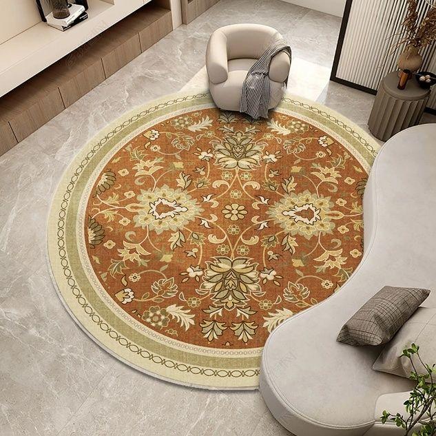 

Круглый ковер для гостиной, французский свет, роскошный журнальный столик, диванная подушка, спальня, ковер у кровати, напольный коврик для кабинета 79 * 79CM