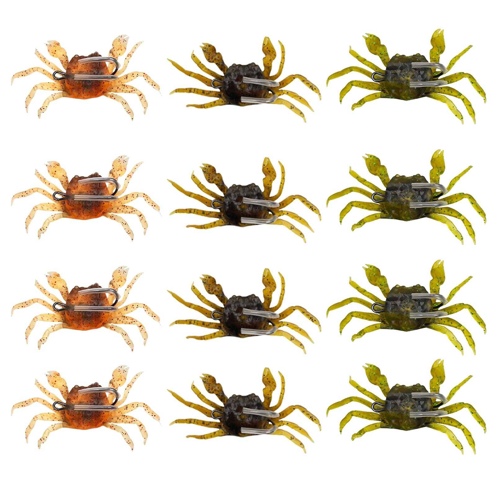 

Archnote Crab Octopus Fishing Octopus Soft Lures for Octopus and Black Set of 12 Worms, Lures, Baits, Porgy,