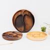 With 5 Dining Grids Food Serving Tray Solid Wood Dried Fruit Plate Perfect Snack Plate  Party