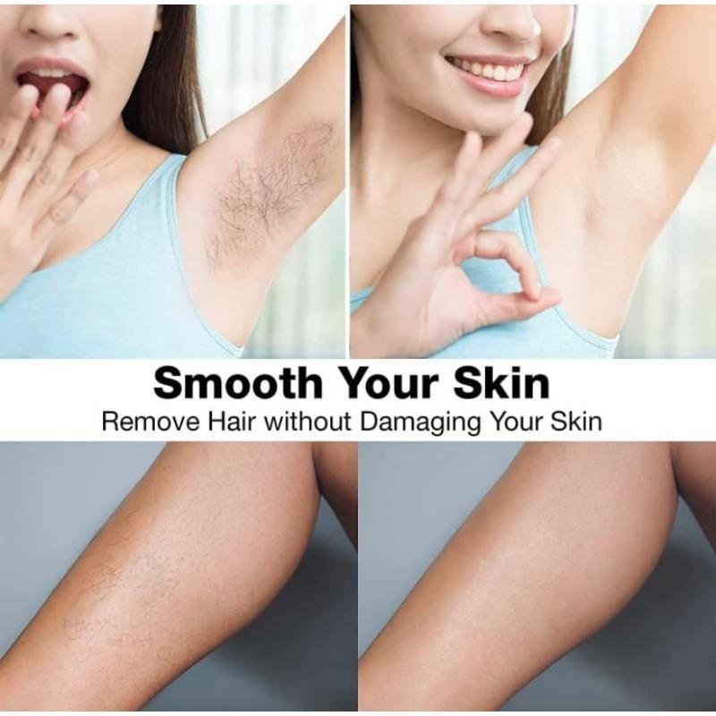 Crystal Hair Eraser - Removedor de pelos indolor para mulheres e homens, braços, pernas e costas, esfoliação suave portátil, reutilizável e lavável