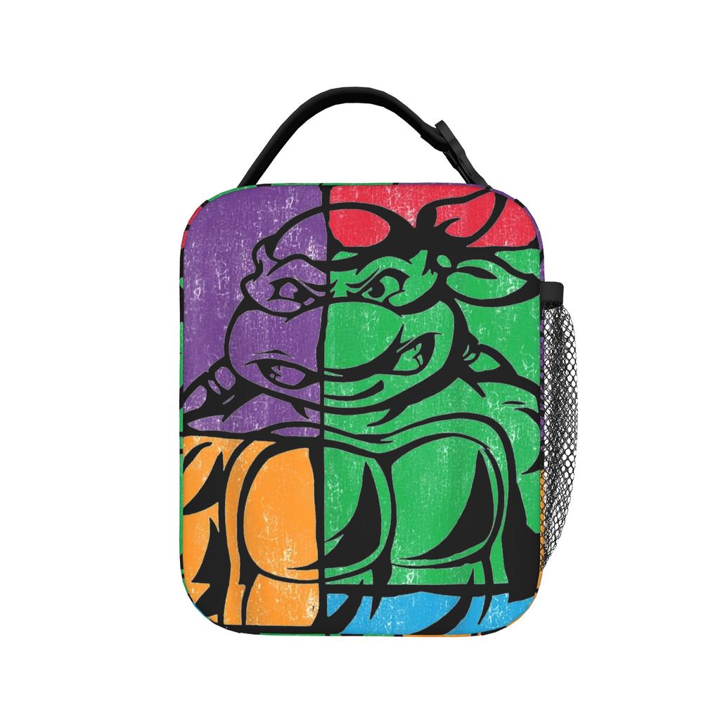 Teenage Turtles Eating Pizza And Skateboarding Insulated Lunch Bag Cooler Bag Meal Container Ninja Turtles Tote Lunch Box