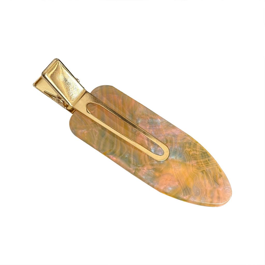 Trendy Oversized Acetate No Trace Hair Claw Versatile Plaid Hair Clip For Women