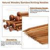 7 Pair Bamboos Knitting Needle Set 4mm To 10mm Smooth Wood Needle for Crochet and Craft Projects