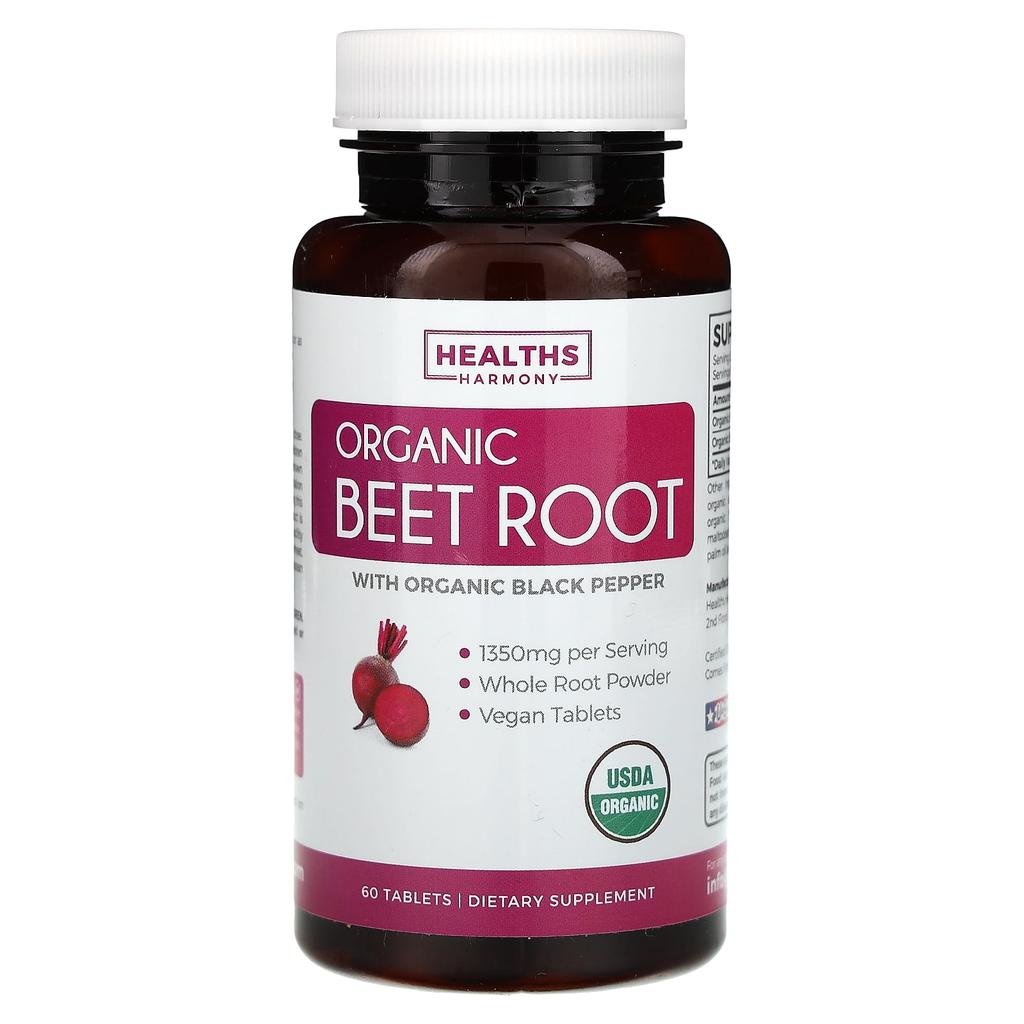 Organic Beet Root with Organic Black Pepper, 60 Tablets