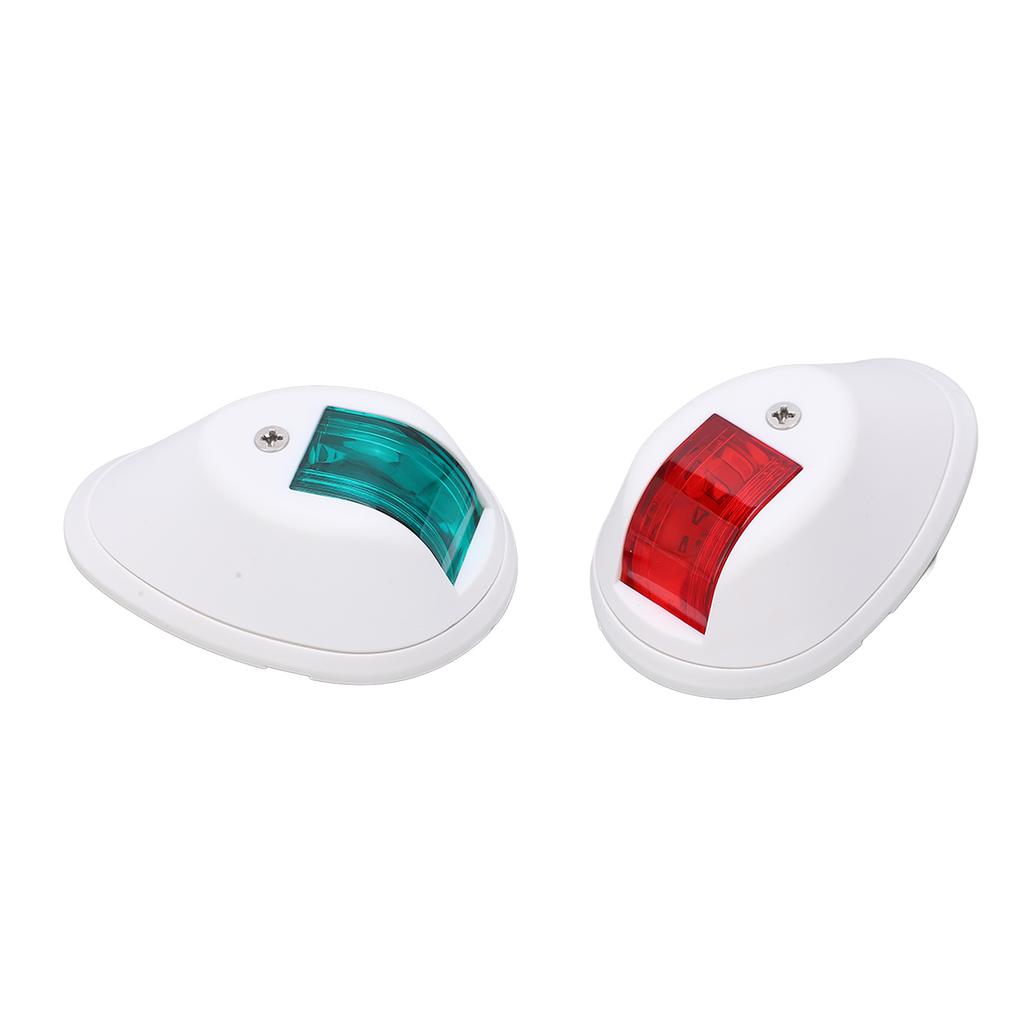 1Pair Yacht Signal Light 3W Boat Navigation Lights Marine Bow Lamps Red Green Light for Sailing DC12V‑24VWhite