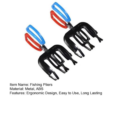 1/2Pcs 3 Claw Fish Gripper with Ergonomic Handle Non-Slip Portable Metal Fishing Pliers Gripper Multifunctional Fish Grips Clamp
