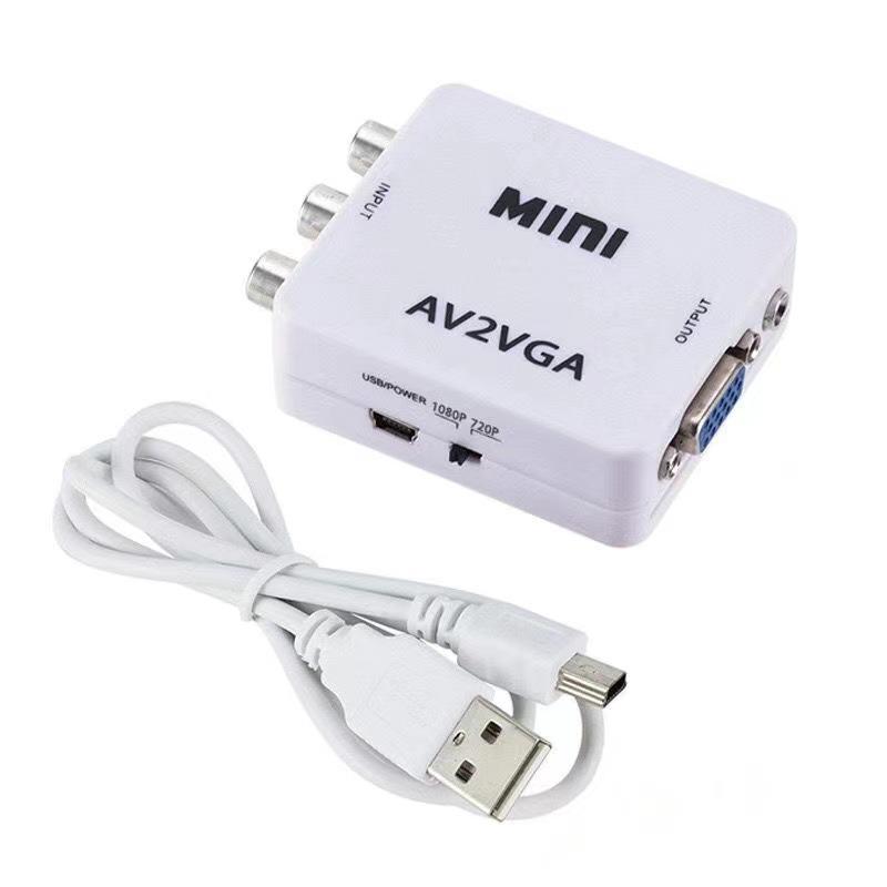 HDTV to AV Converter Box: White Series HDMI/VGA/AV Connector for Game Console to TV