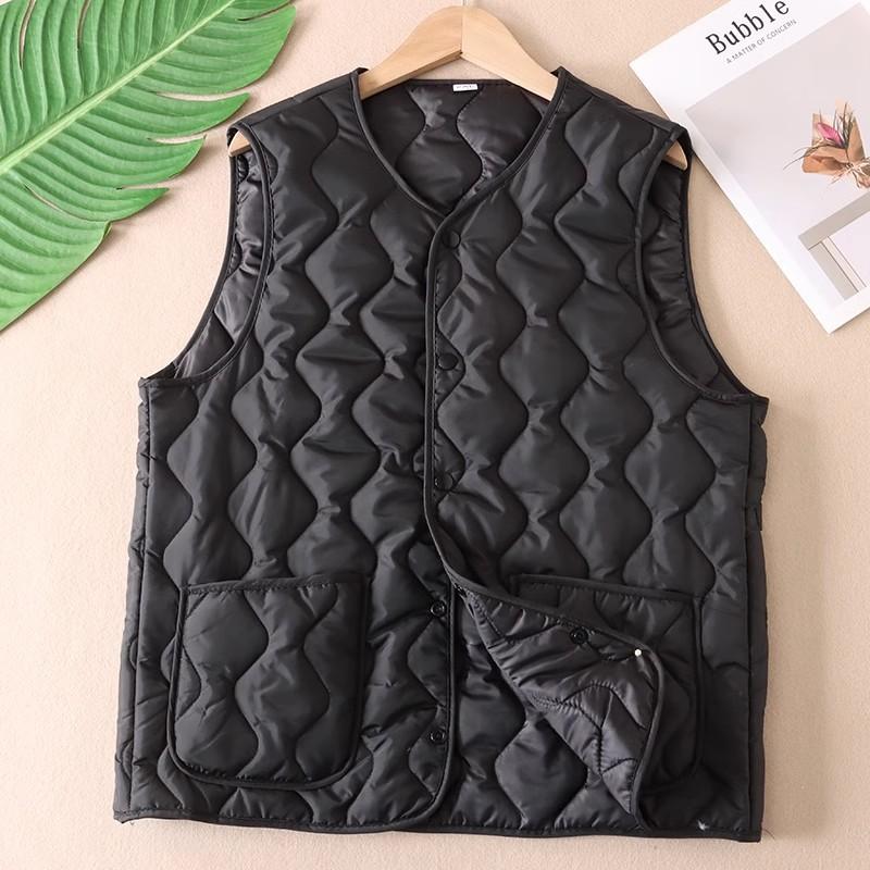 

Зимний женский многослойный жилет с сумкой для хранения, тонкий, с подкладкой, застежка на кнопки, V-образный вырез, без рукавов, однотонный, ветрозащитный, сохраняющий тепло, для улицы, пух XXXXXL чёрный