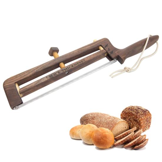 Sourdough Bread Slicer Bow Saw Cutter Double-sided Blades Precision Slicing Tool for Homemade Bread Bagels Fruits Vegetables
