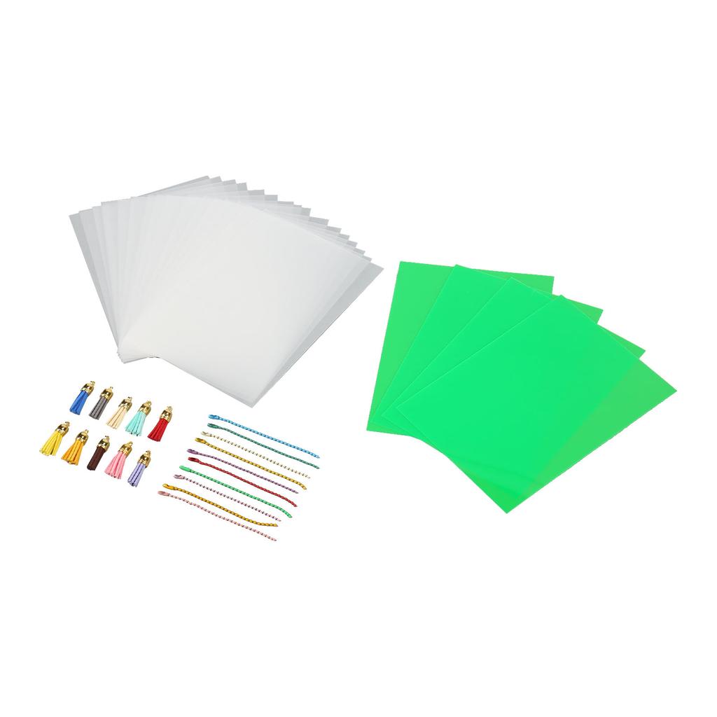 Heat Shrink Film Sheets Kit  Handcrafted Shrink Dink Plastic Sheets Keychain Earring Accessories 