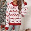 Vintage Fashion Elegant Casual Autumn and Winter Knitwear Long Sleeve Round Neck Knit Christmas Sweater