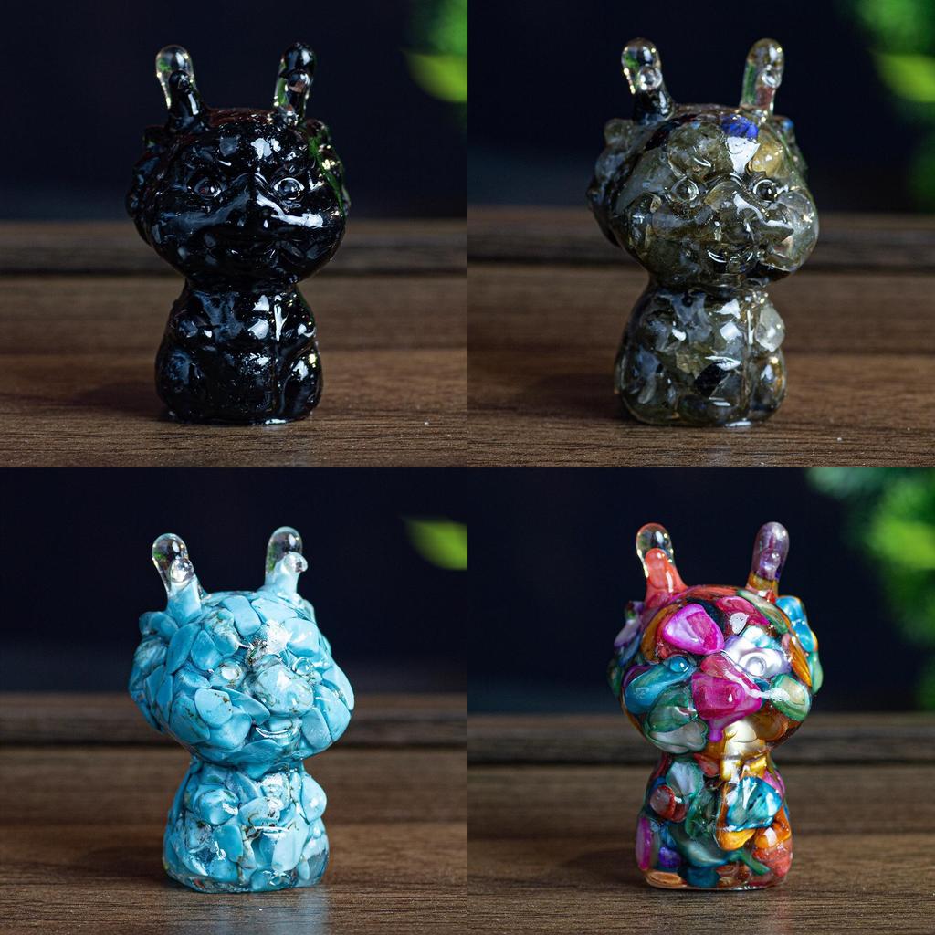 Crystal Resin Animal Figurine With Colorful Shells For Home Decor And Gift Giving